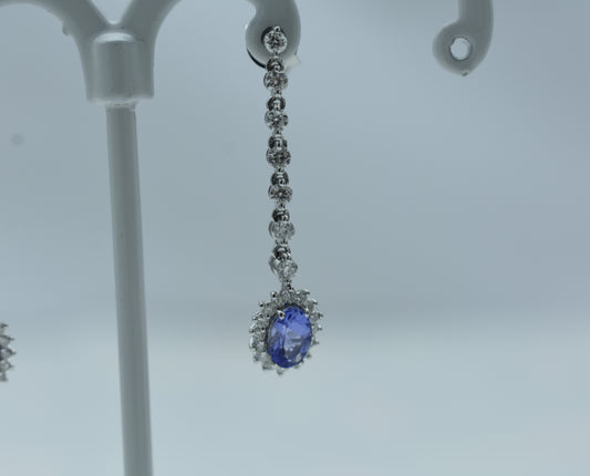 Orecchini pendenti di tanzanite