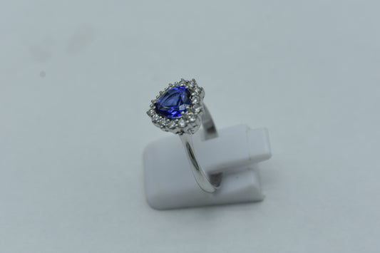 Anello cuore zaffiro