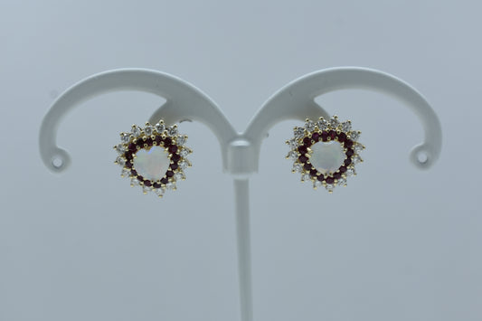 Orecchini con opale a cuore