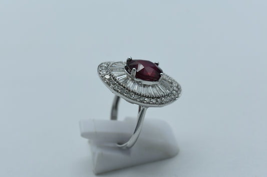 Anello ventaglio di rubino