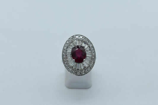 Anello ventaglio di rubino