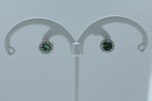 Orecchini punto luce di smeraldo