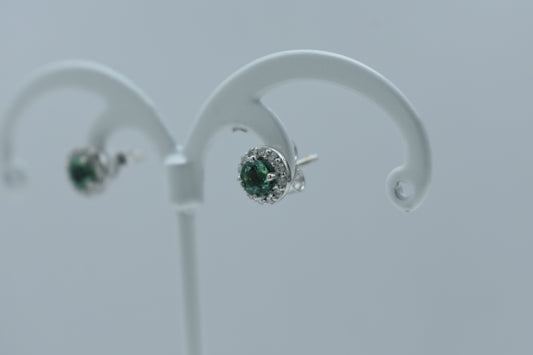 Orecchini punto luce di smeraldo