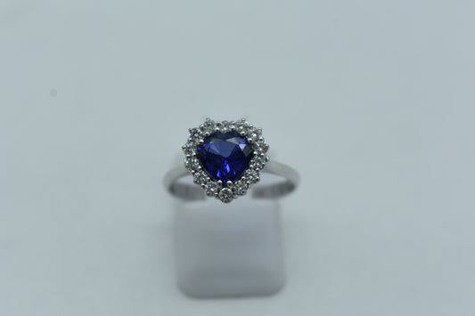 Anello cuore zaffiro